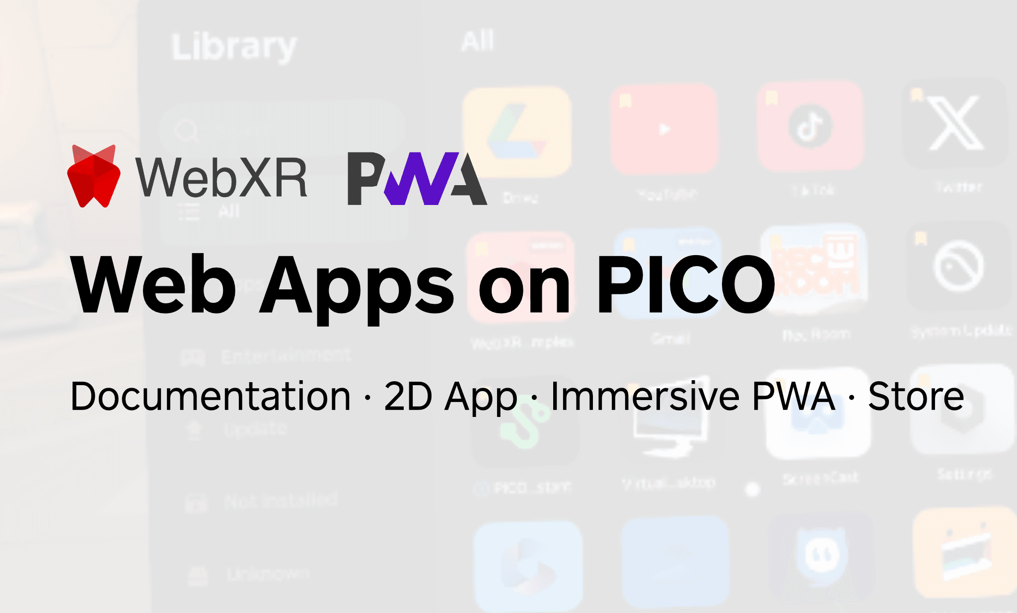 PICO officially supports Web Apps and web developers